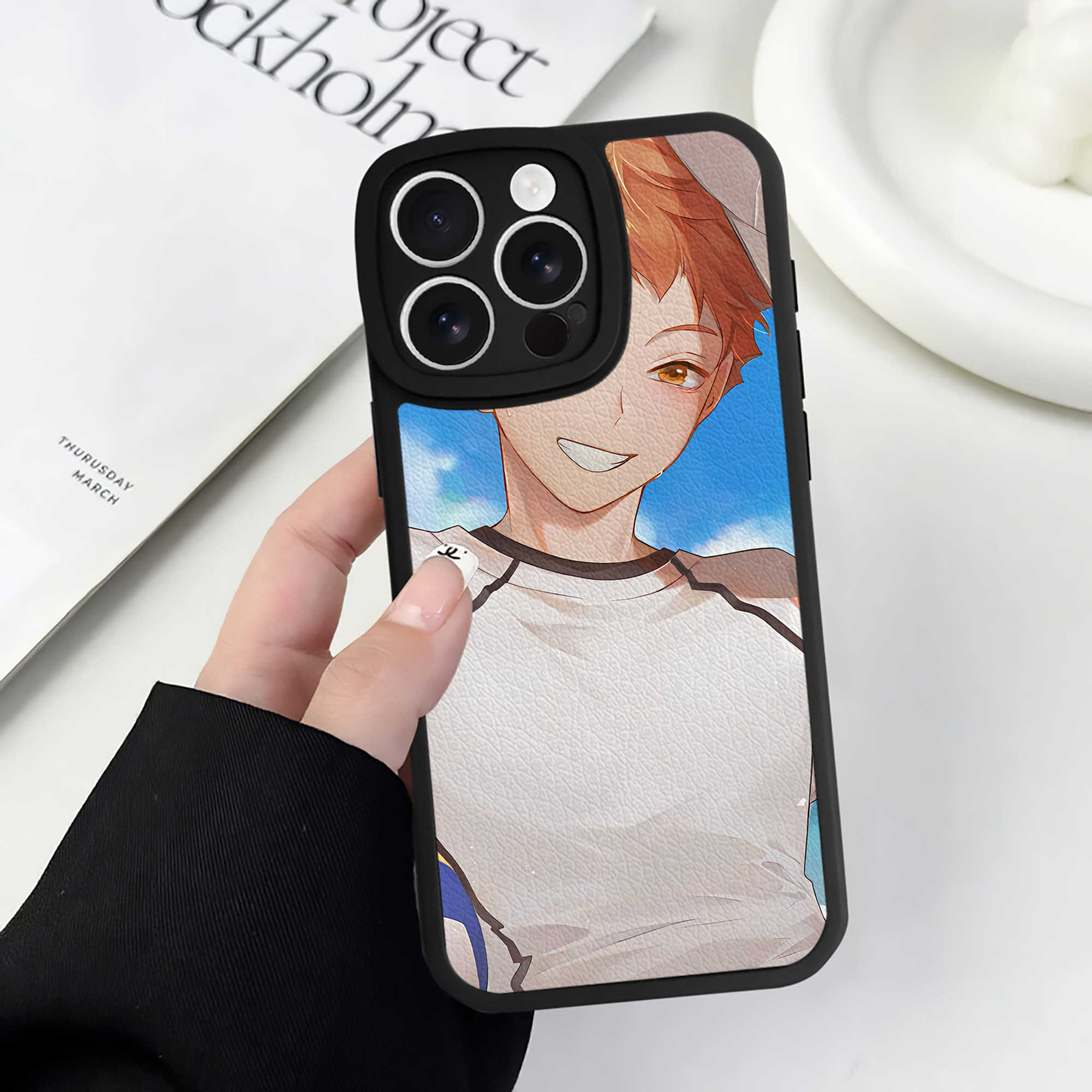 （画像用） ハイキュー!! Haikyu!! 【iPhone 16シリーズ対応】シリコンスマホケース（レザー調） 材質：シリコン
